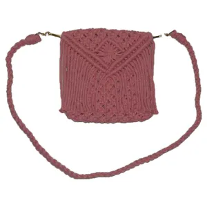 کیف بافتنی مدل مکرومه بافی