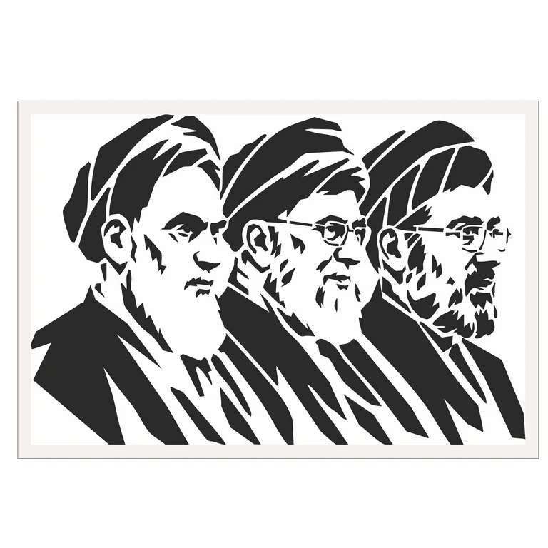 تابلو بکلیت طرح رهبر شهید سید علی خامنه ای مدل W-S10592 فریم سفید
