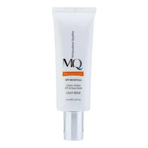 کرم ضدآفتاب رنگی ام کیو SPF50 مدل LIGHT BEIGE، مناسب پوست‌های چرب، حجم 55 میلی‌لیتر