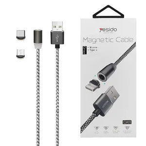کابل تبدیل مغناطیسی USB به USB-C/microUSB يسيدو مدل CA11 طول 1.1 متر