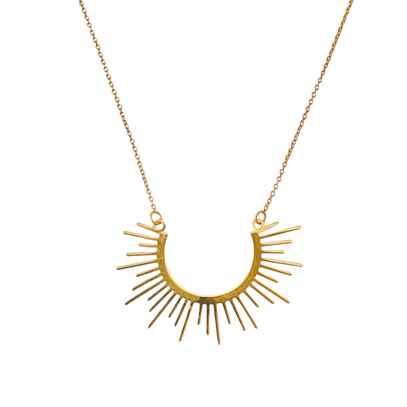 گردنبند طلا 18 عیار زنانه با طرح بافت هومن گلد مدل خورشید