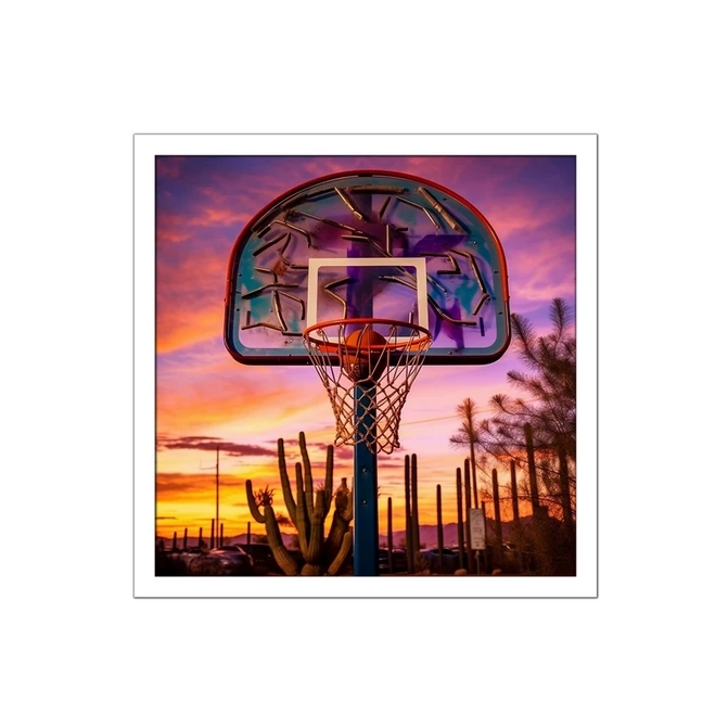 تابلو نوری بکلیت طرح تور و توپ بسکتبال مدل W-MID-17002