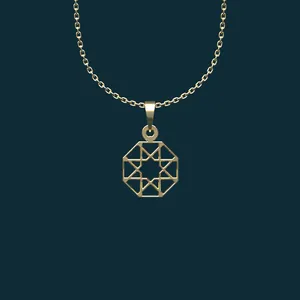 گردنبند طلا 18 عیار زنانه مدوپد مدل هندسی کد BB2-1-1279