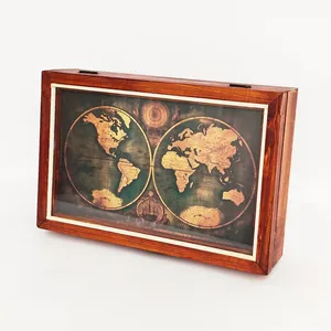 جعبه چوبی هنرانه مدل جهان نما
