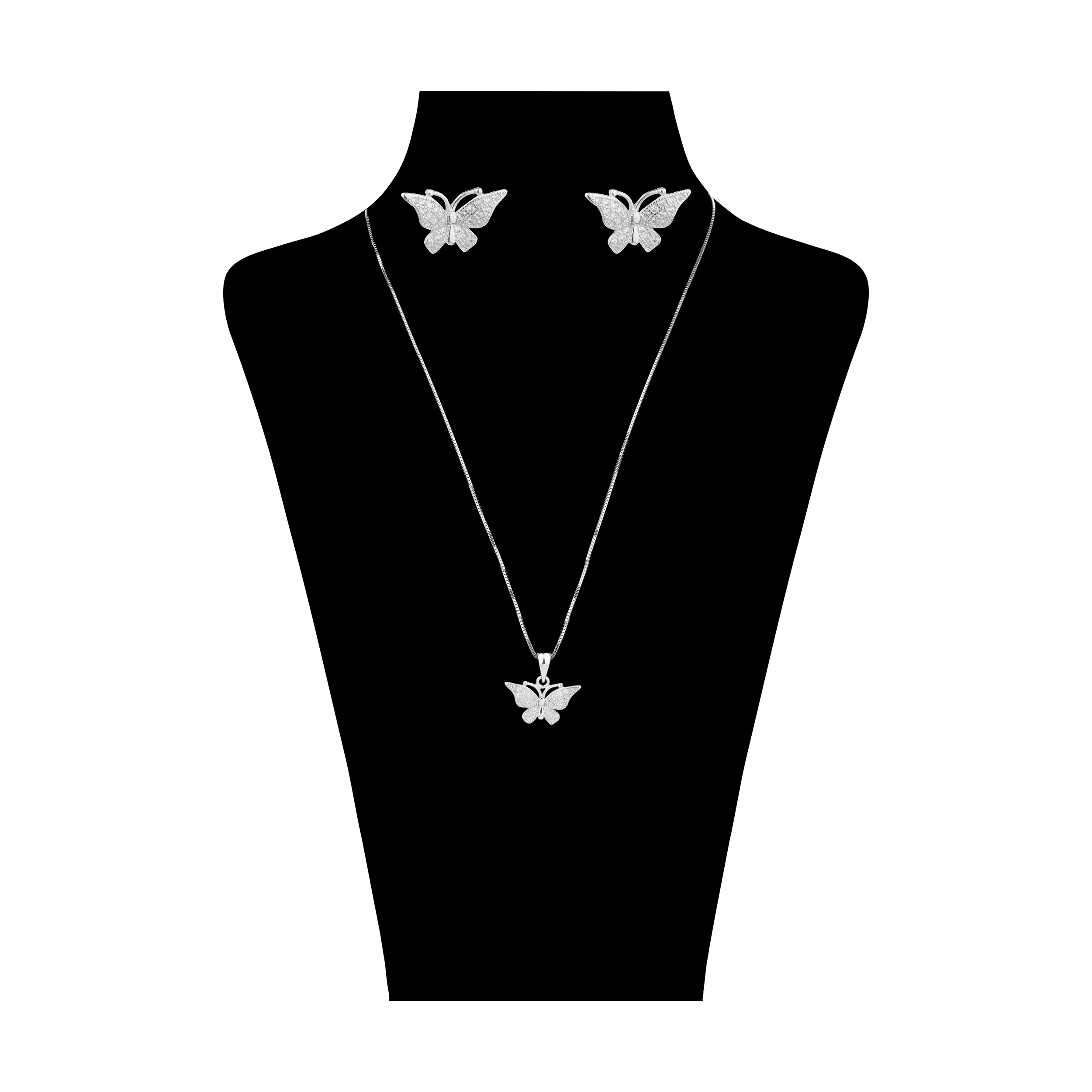 نیم ست نقره زنانه مدل پروانه 