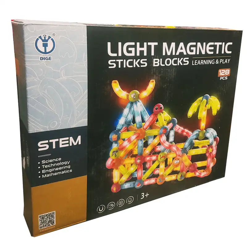 ساختنی مدل بلوک های مغناطیسی اسلاید توپ درخشان کد 128