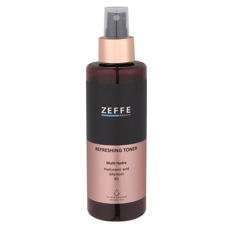 تونر پاک‌کننده صورت زف بیوتی مدل مولتی هایدرا مناسب برای پوست خشک حجم 200 میلی‌لیتر