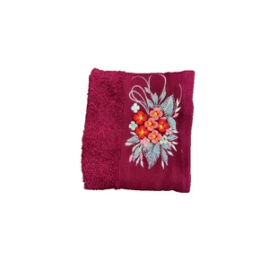 حوله دستی بهبافت آذر مدل گلدوزی شده کد 102 سایز 30x50 سانتی متر مجموعه شش عددی