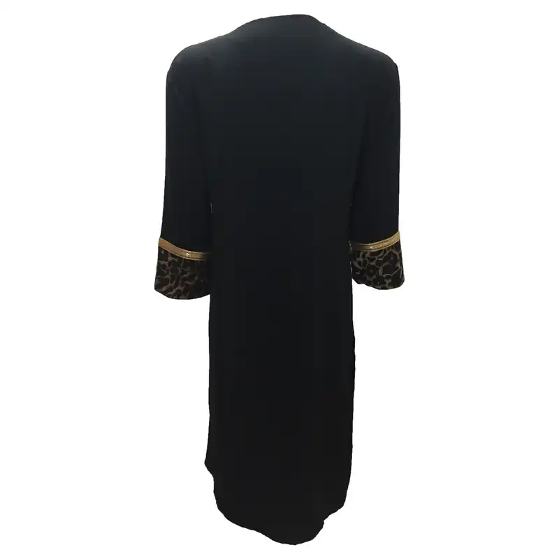 مانتو زنانه مدل نخی ابر و بادی طلاکوب tm-2690 رنگ مشکی