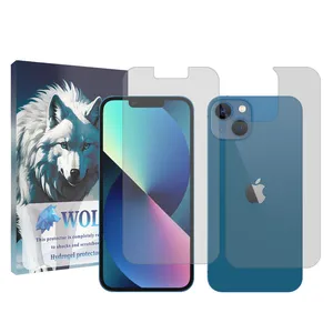 Wolf transparent Screen Protector Suitable for Apple iPhone 13 Mobile Phone with Back Protector