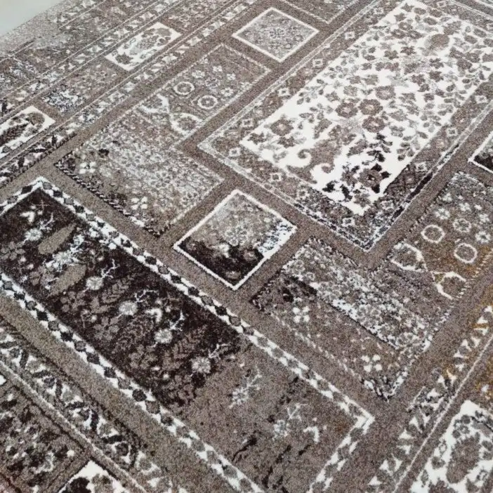 فرش ماشینی ساوین طرح 2097 زمینه کرم