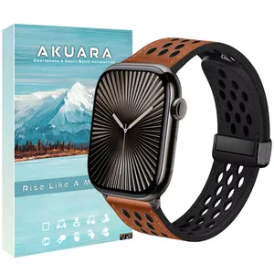 بند آکوآرا مدل Hole-Learther-MAG مناسب برای اپل واچ Series 4 44mm / 5 44mm / 6 44mm / 7 45mm / 8 45mm / 2 42mm