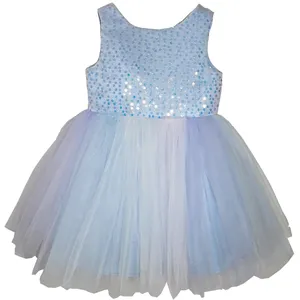 پیراهن دخترانه مدل نیلوفر  رنگ آبی