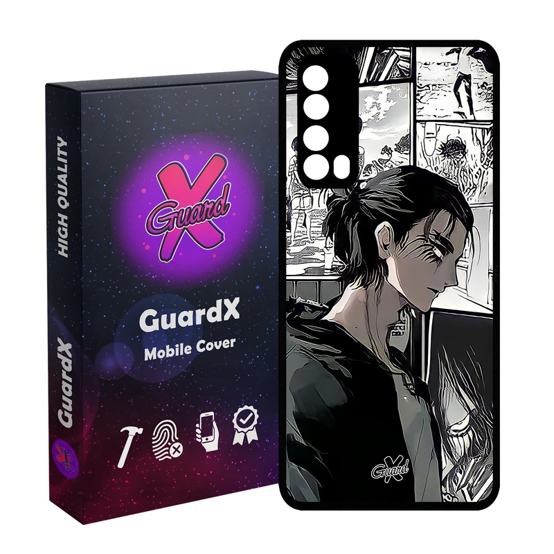 کاور گارد ایکس طرح Eren Yeager Anime مدل Glass10442 مناسب برای گوشی موبایل هوآوی Y7A / P Smart 2021