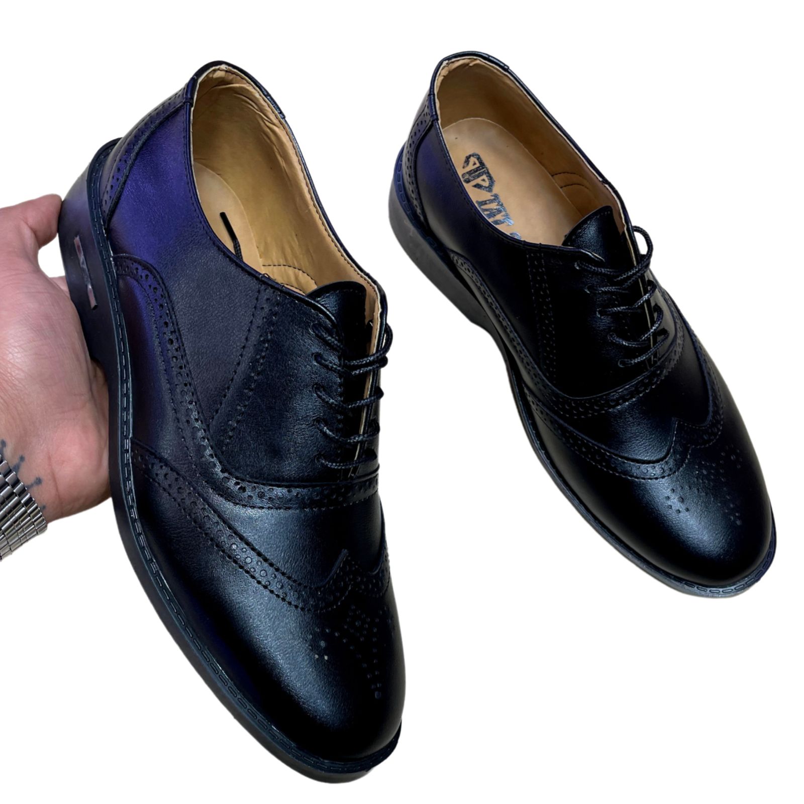 کفش مردانه مدل چرمی مجلسی بندی طبی رنگ مشکی  -  - 3