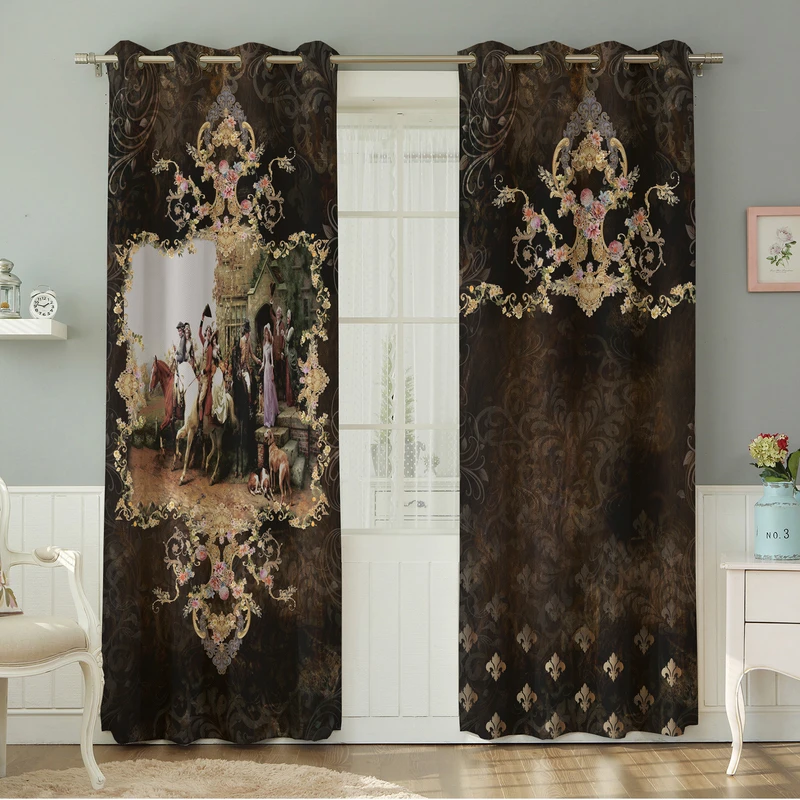 پرده نیروانا طرح سنتی مدل هازان کد 9030 سایز 140×280 سانتی متر