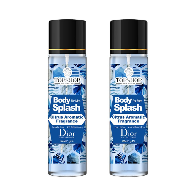 بادی اسپلش مردانه تاپ شاپ مدل Dior Sauvage حجم 160 میلی لیتر  بسته 2 عددی 