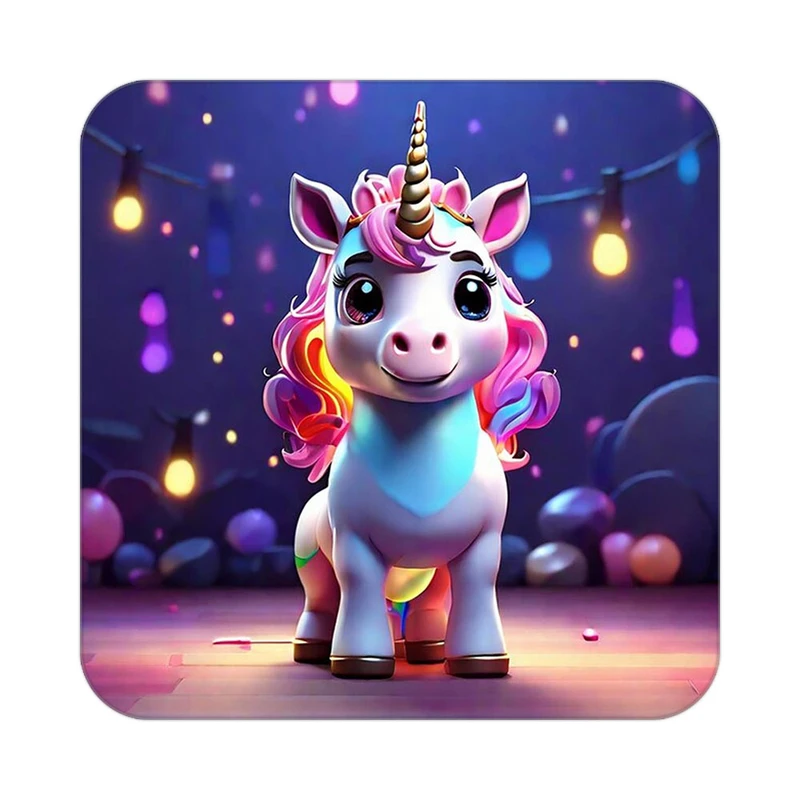 زیر لیوانی کاکتی طرح اسب تک شاخ و یونیکورن مدل mp30784