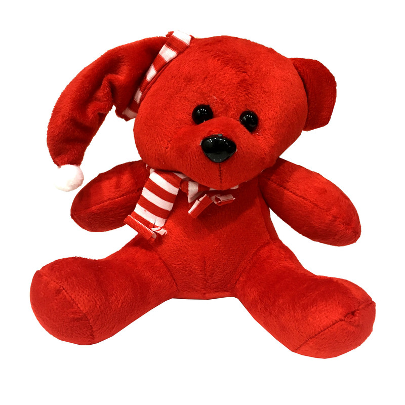 عروسک طرح خرس کلاه دار ارتفاع 17 سانتی متر