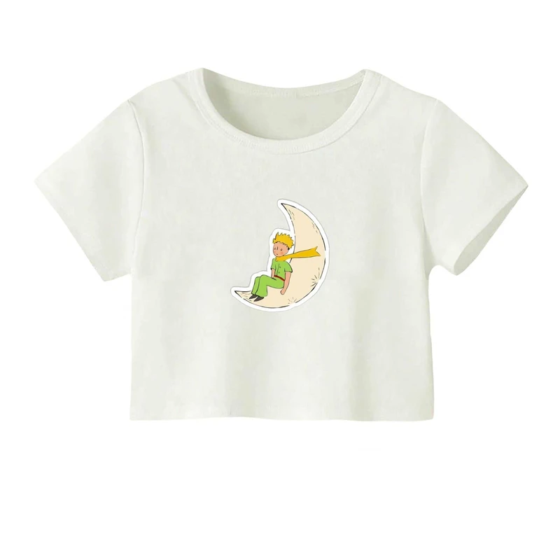 کراپ‌ تی‌شرت آستین کوتاه زنانه مدل شازده کوچولو 1