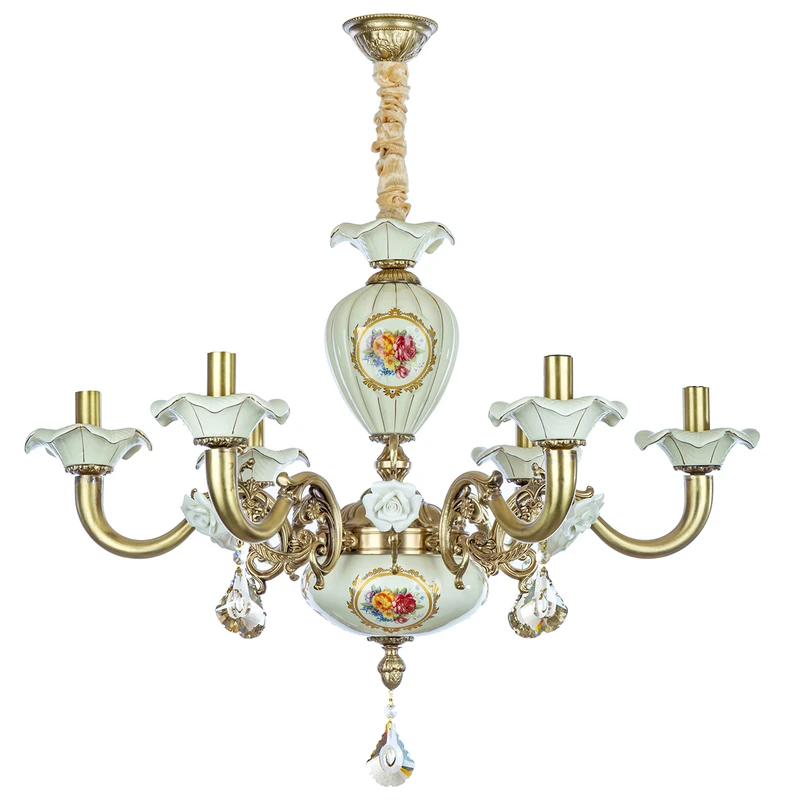 لوستر 6 شعله چشمه نور کد C3313/6-WT-AO