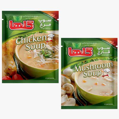 سوپ قارچ و سوپ مرغ گلها- 70 گرم بسته 2 عددی
