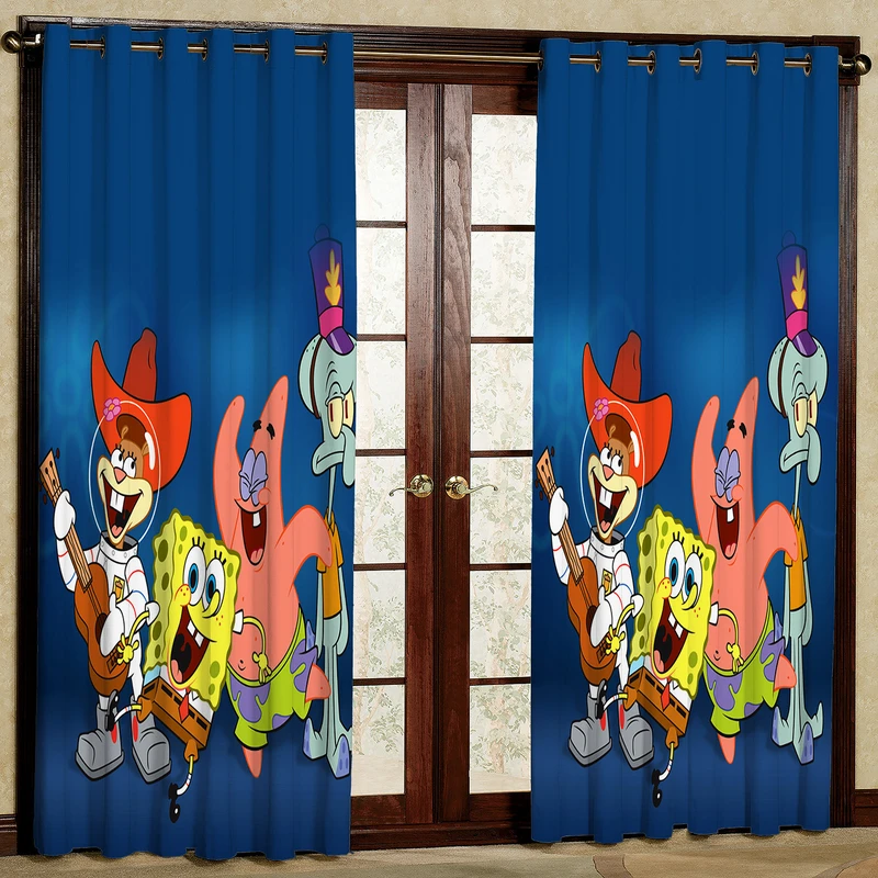 پرده مدل باب اسفنجی مخمل پانچی کد 4243 سایز 140x200 سانتی متر