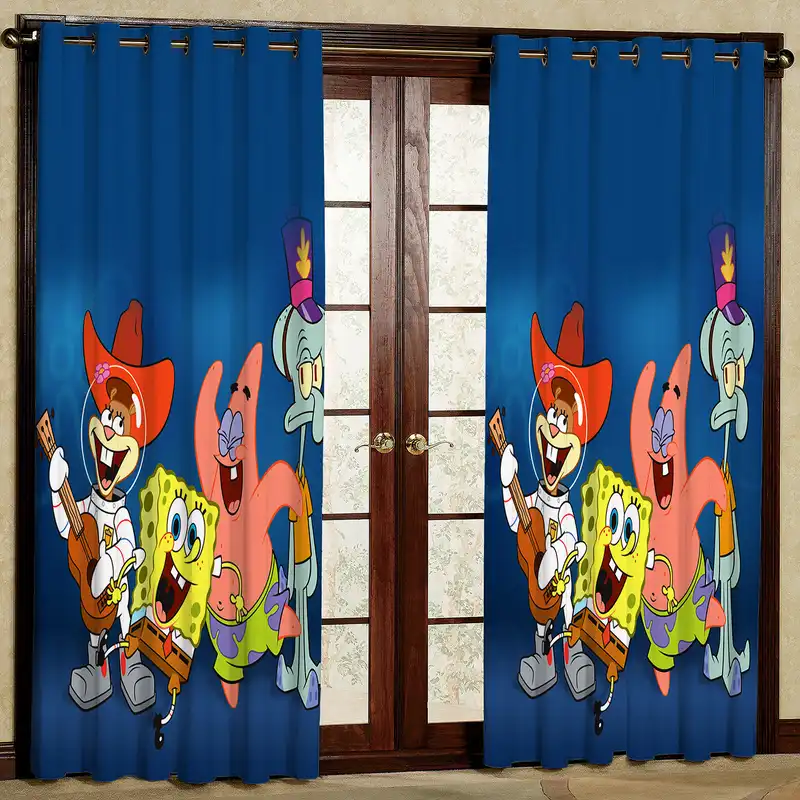 پرده مدل باب اسفنجی مخمل پانچی کد 4243 سایز 140x200 سانتی متر