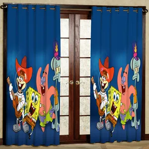 پرده مدل باب اسفنجی هازان پانچی کد 4243 سایز 140x200 سانتی متر