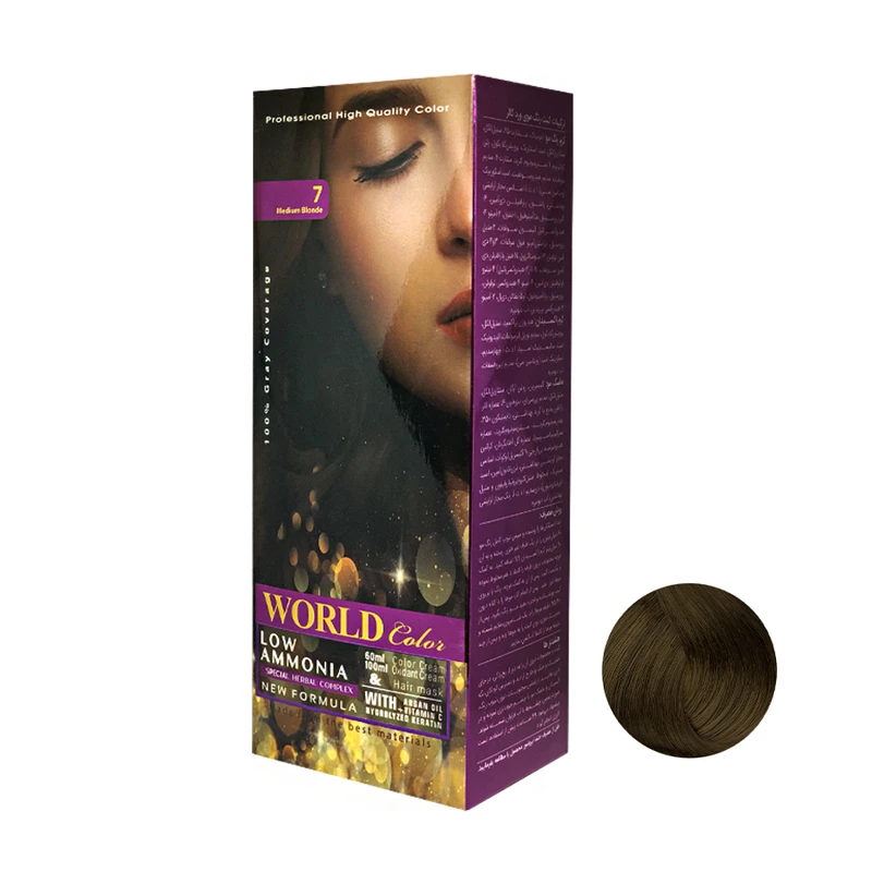 کیت رنگ مو ورد کالر شماره 7 حجم 60 میلی لیتر رنگ بلوند متوسط
