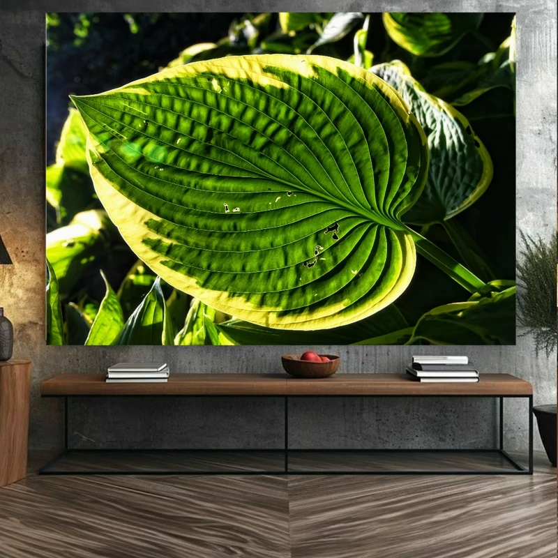 تابلو بوم طرح مخمل برگ در طبیعت کد GR1494