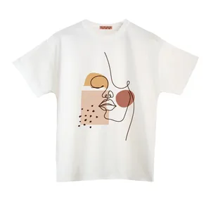 تی شرت آستین کوتاه زنانه مدل مینیمال رنگ سفید