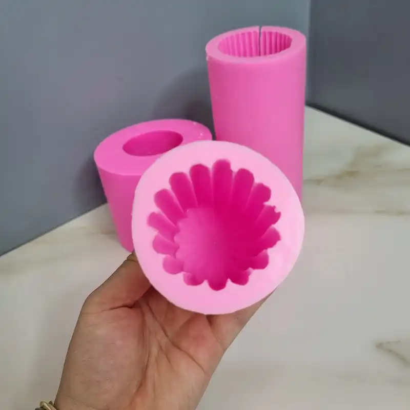 قالب شمع مدل مارسلا و استوانه های شیاردار مجموعه سه عددی