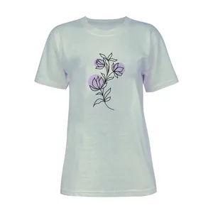 تی شرت آستین کوتاه زنانه مدل گل کد K101 T