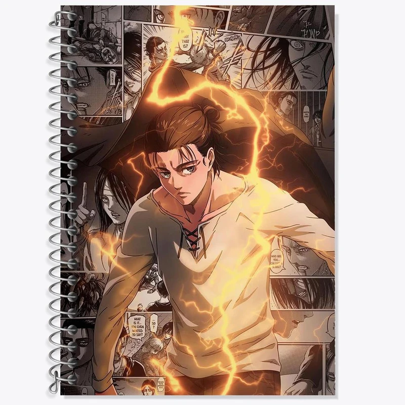 دفتر زبان 50 برگ خندالو مدل دو خط طرح ارن یگر انیمه اتک آن تایتان Attack on Titan کد 10999