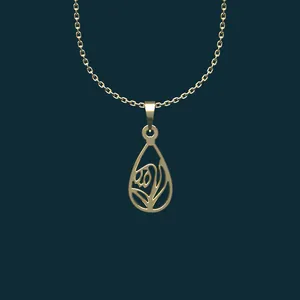 گردنبند طلا 18 عیار زنانه مدوپد مدل هندسی کد AA2-1-1259