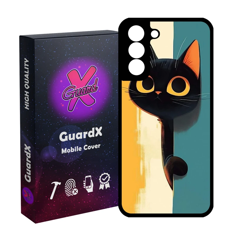 کاور گارد ایکس طرح گربه مدل  Glass10780 مناسب برای گوشی موبایل سامسونگ Galaxy S21 FE