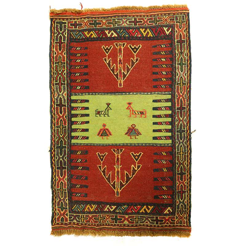  گلیم دستبافت نیم متری مدل تمام بافت خراسان کد 4101232