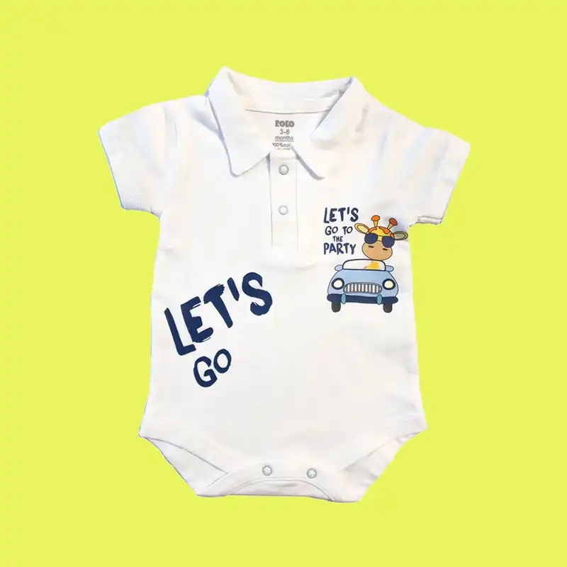 بادی آستین کوتاه نوزادی مدل جودون کد 024