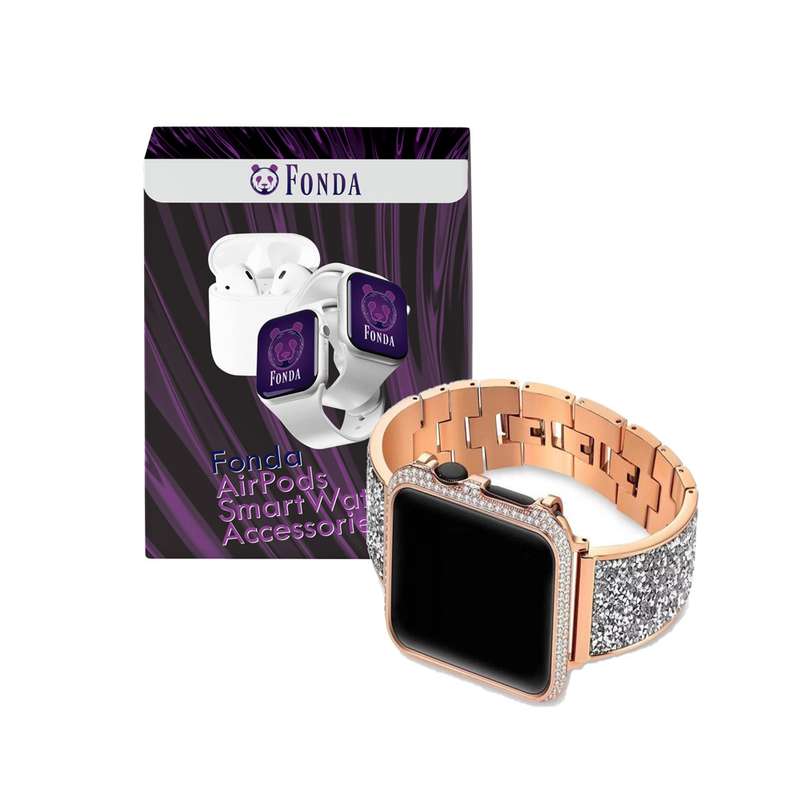 بند فوندا مدل سوراوسکی مناسب برای اپل واچ 38/40 میلی متری