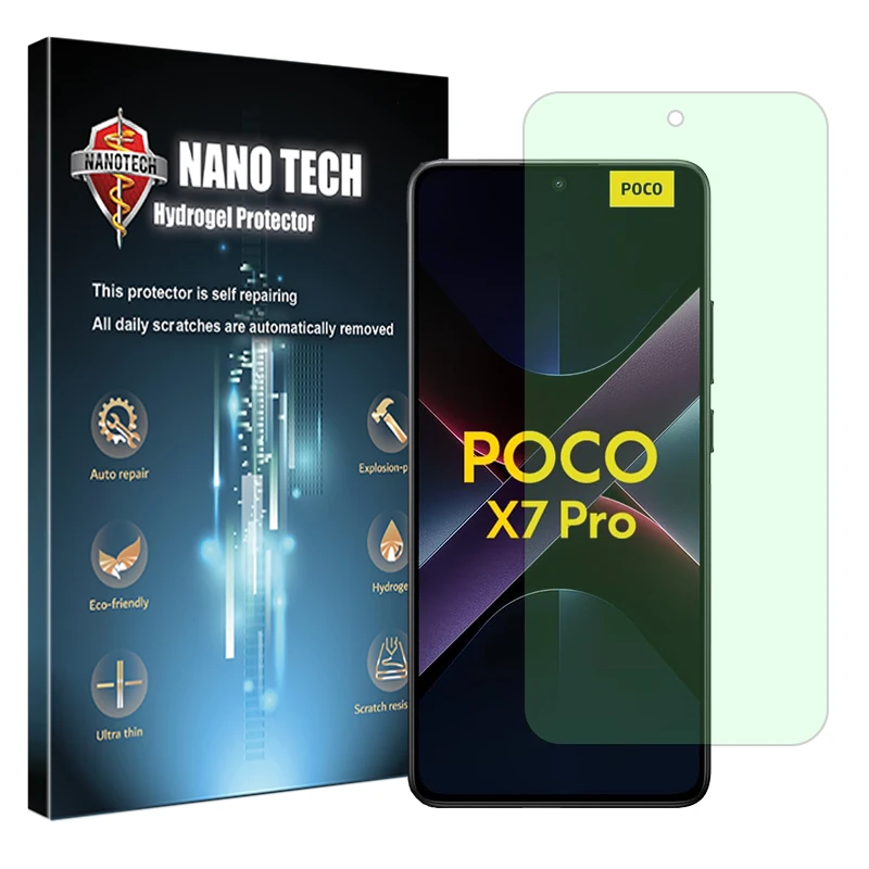 محافظ صفحه نمایش آنتی گرین نانوتک مدل هیدروژلی مناسب برای گوشی موبایل شیائومی Poco X7 Pro