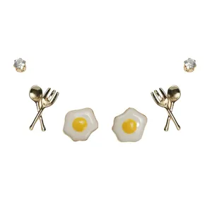 گوشواره زنانه مدل MDSS-CF4855 بسته 3 عددی