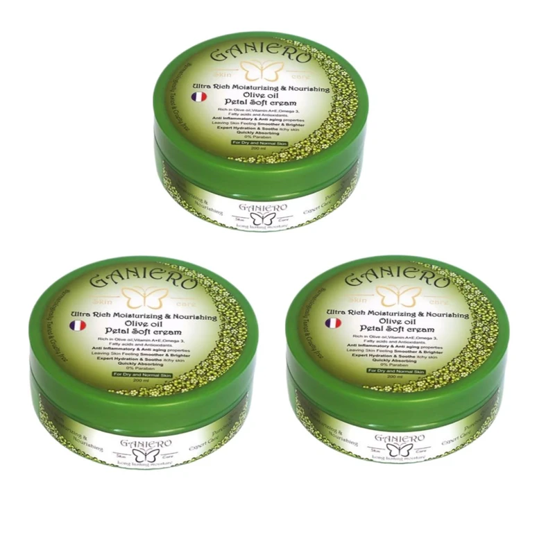 کرم مرطوب کننده دست و صورت گانیرو مدل روغن زیتون مناسب انواع پوست حجم 200 میلی لیتر بسته 3 عددی کرم مرطوب کننده دست و صورت گانیرو مدل روغن زیتون مناسب انواع پوست حجم 200 میلی لیتر بسته 3 عددی