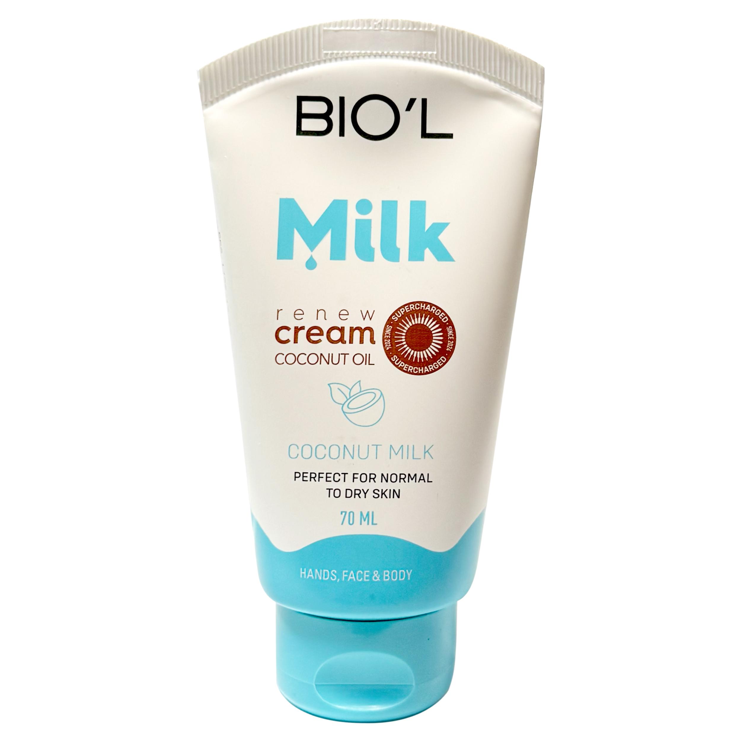 کرم مرطوب کننده دست و صورت بیول مدل پروتئین شیر و روغن نارگیل مناسب پوست های معمولی و خشک حجم 70 میلی لیتر