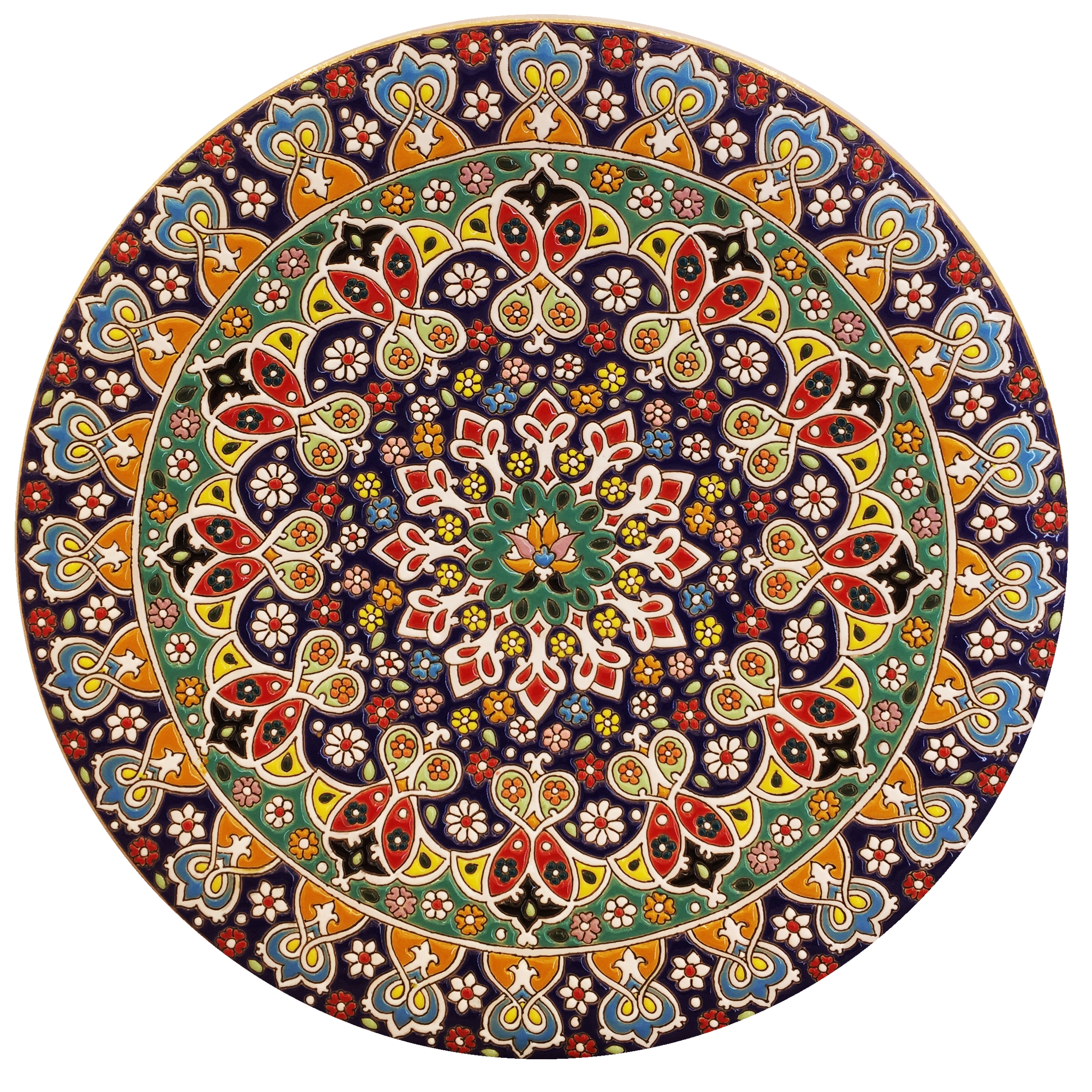 بشقاب میناکاری سفالی زمانیان کد ZMN30030