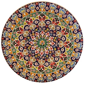 بشقاب میناکاری سفالی زمانیان کد ZMN30030