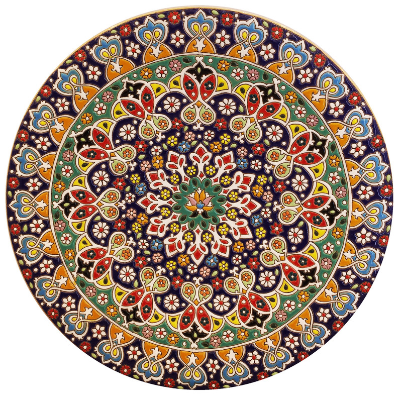 بشقاب میناکاری سفالی زمانیان کد ZMN30030
