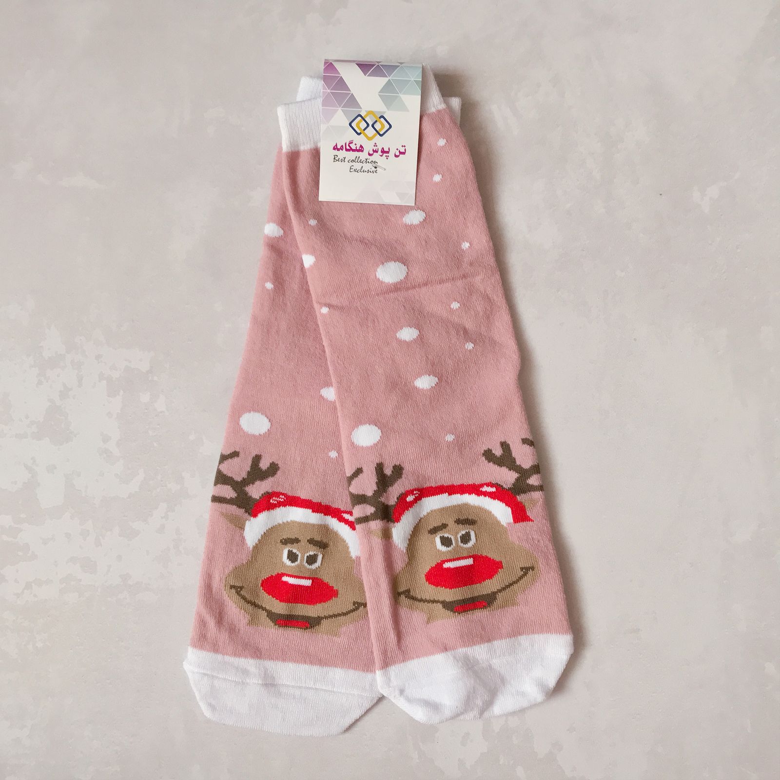 جوراب زنانه تن پوش هنگامه مدل کریسمسی گوزن کد PI01 -  - 2