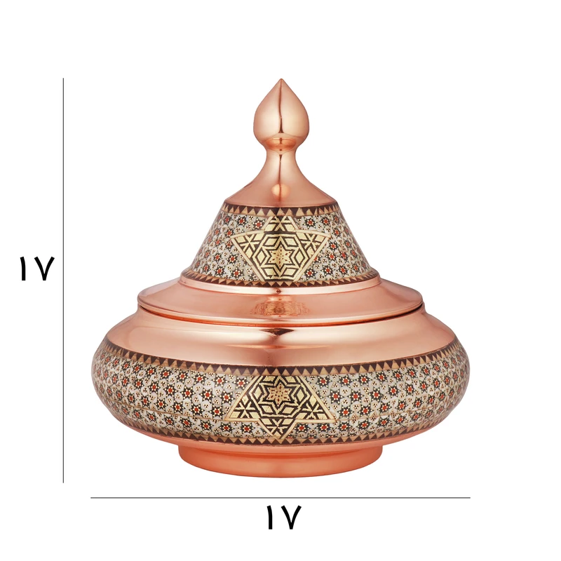 عکس شماره 2 : قندان خاتم کاری مدل سفینه
