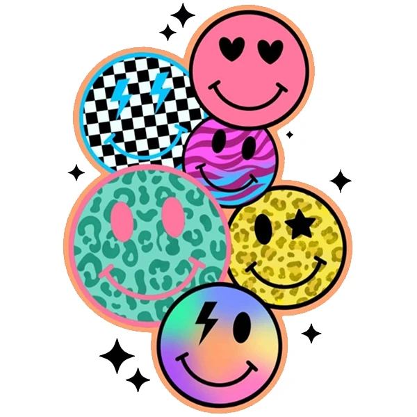  استیکر پارچه و لباس پاد آفرین طرح شکلک های بامزه کد 3709